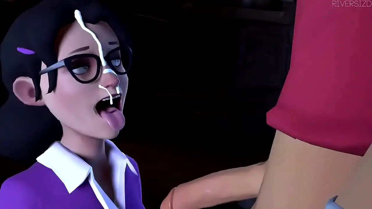 Miss Pauling dando boquete fazendo-o gozar em sua boca