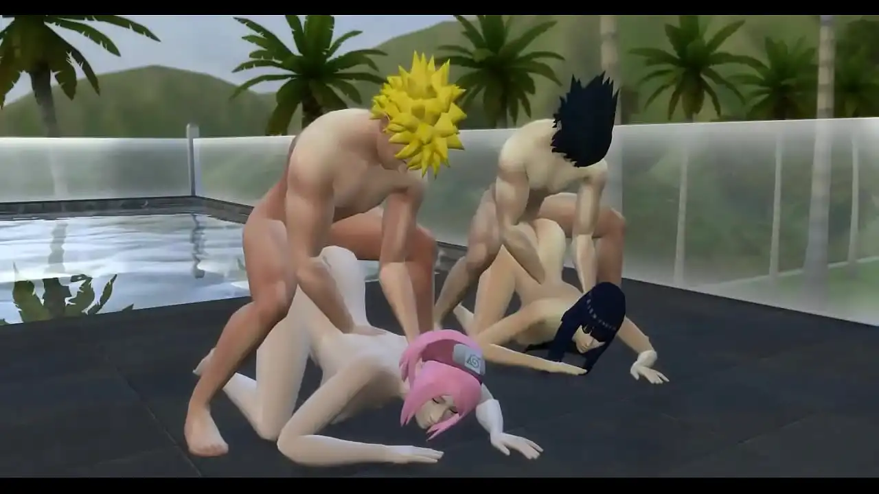 Naruto Hentai Episódio 72 Hinata e Sakura Trocando Esposa Naruto Hentai Pool Day Ass Fodido Como Vadias Viciadas em Pau Grande