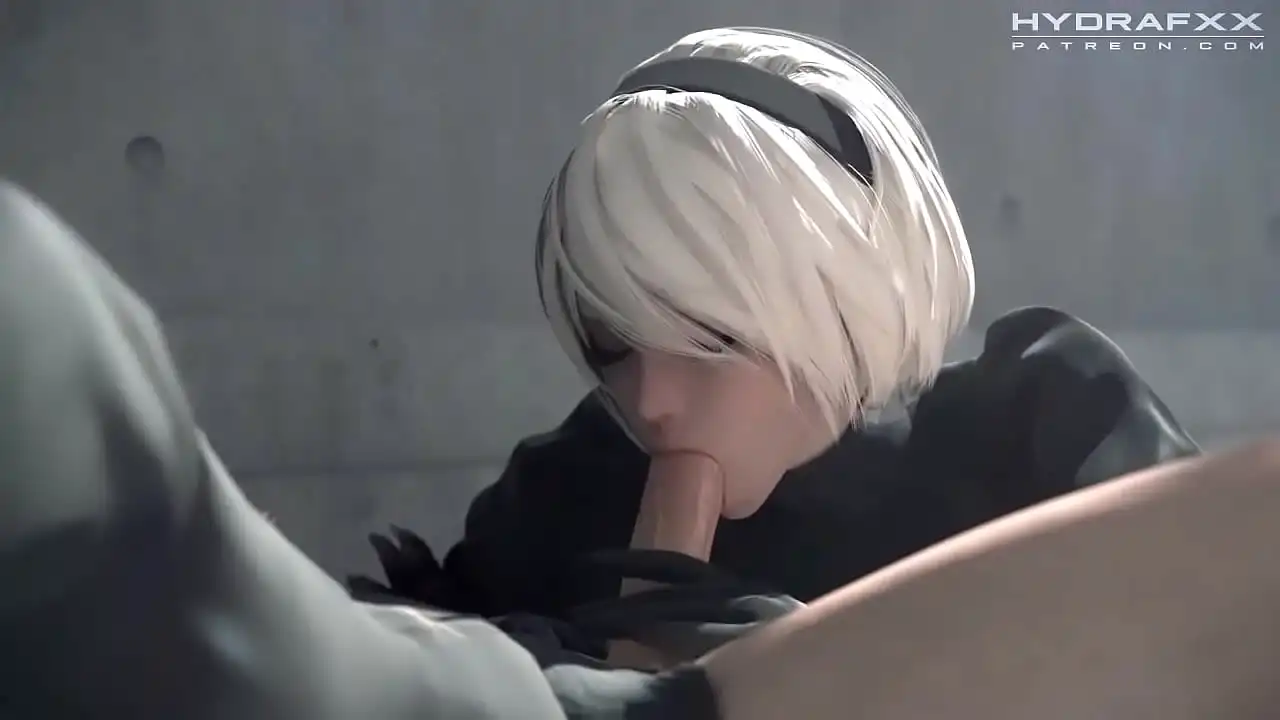 Nier Automata 2B dando um boquete Regra 34